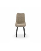 Ensemble de 4 chaises de salle à manger rembourrées en tissu Taranto beige/noir - 56 x 45 x 86 cm