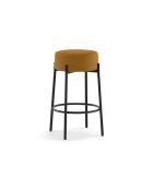 Ensemble de 2 tabourets de bar et de cuisine en tissu Tropea ocre/noir - 41 x 41 x 67 cm