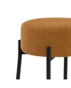 Ensemble de 2 tabourets de bar et de cuisine en tissu Tropea ocre/noir - 41 x 41 x 67 cm