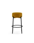 Ensemble de 2 tabourets de bar et de cuisine en tissu Tropea ocre/noir - 41 x 41 x 67 cm