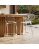 Lot de 2 tabourets d'extérieur Mattinata transparent neutre - 45,3 x 49,8 x 90,1 cm