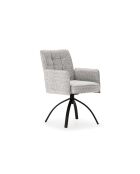 Ensemble de 2 fauteuils Amantea en tissu avec pieds en métal gris - 56 x 63 x 85 cm