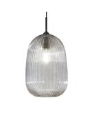 Suspension Gardone en verre rayé gris - 21 x 202 cm