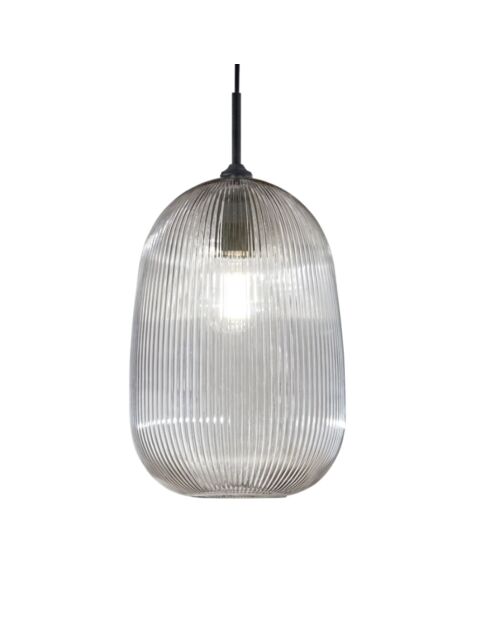 Suspension Gardone en verre rayé gris - 21 x 202 cm