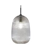 Suspension Gardone en verre rayé gris - 21 x 202 cm