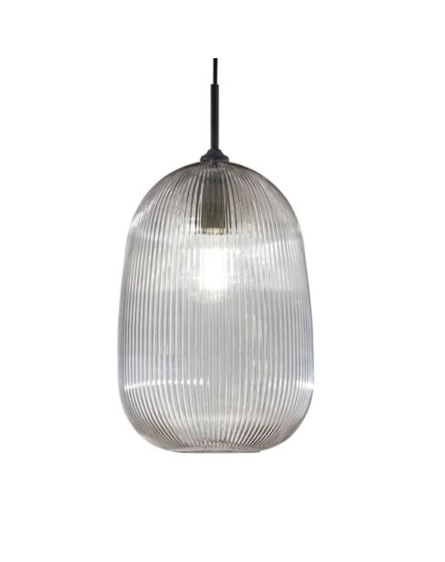 Suspension Gardone en verre rayé gris - 21 x 202 cm