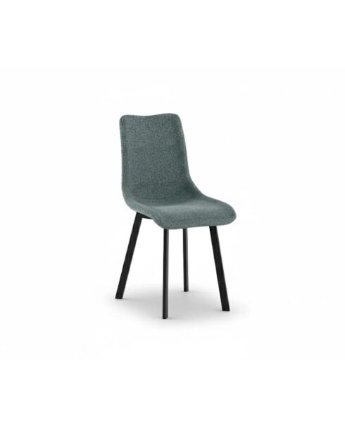 Ensemble de 4 chaises de salle à manger rembourrées en tissu Taranto aigue - marine/noir - 56 x 45 x 86 cm