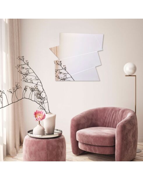 Miroir mural en verre Atri argenté - 112 x 1,6 x 100 cm