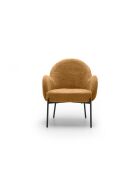 Chaise Adria en tissu bouclé avec structure en métal peint ocre/noir - 72 x 69 x 82 cm