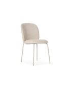 Ensemble de 4 chaises en tissu Castro avec pieds en métal beige - 51 x 60 x 85 cm