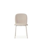 Ensemble de 4 chaises en tissu Castro avec pieds en métal beige - 51 x 60 x 85 cm