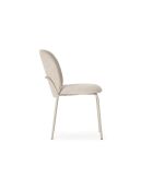 Ensemble de 4 chaises en tissu Castro avec pieds en métal beige - 51 x 60 x 85 cm