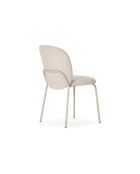 Ensemble de 4 chaises en tissu Castro avec pieds en métal beige - 51 x 60 x 85 cm