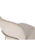 Ensemble de 4 chaises en tissu Castro avec pieds en métal beige - 51 x 60 x 85 cm