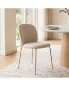 Ensemble de 4 chaises en tissu Castro avec pieds en métal beige - 51 x 60 x 85 cm