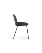 Ensemble de 4 chaises de salle à manger rembourrées en tissu Abano gris foncé/noir - 46 x 57 x 80 cm