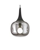 Suspension linéaire Latiano en métal et trois diffuseurs en verre gris/noir - 97 x 14 x 27 cm