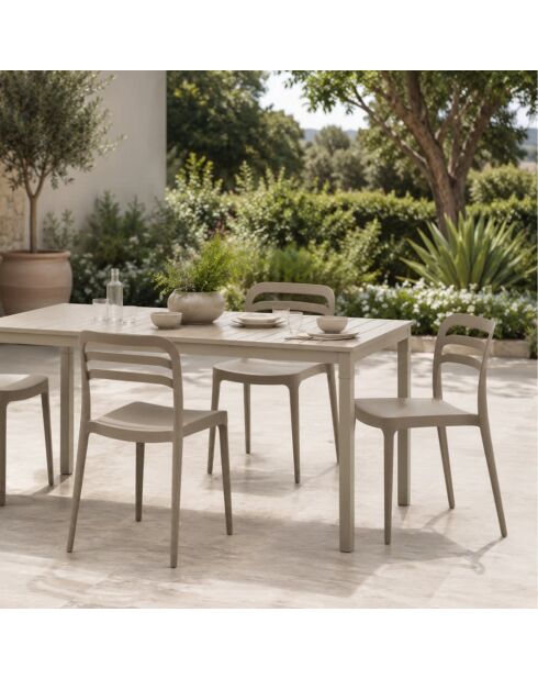 Ensemble de 2 chaises Procida empilables pour une utilisation intérieure et extérieure tourterelle - 46 x 51 x 82 cm