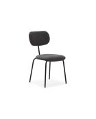 Ensemble de 4 chaises en tissu Fasano avec pieds en métal noir - 59 x 46 x 86 cm