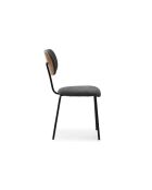 Ensemble de 4 chaises en tissu Fasano avec pieds en métal noir - 59 x 46 x 86 cm