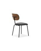 Ensemble de 4 chaises en tissu Fasano avec pieds en métal noir - 59 x 46 x 86 cm
