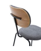 Ensemble de 4 chaises en tissu Fasano avec pieds en métal noir - 59 x 46 x 86 cm