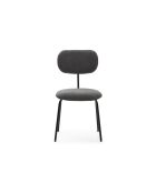 Ensemble de 4 chaises en tissu Fasano avec pieds en métal noir - 59 x 46 x 86 cm