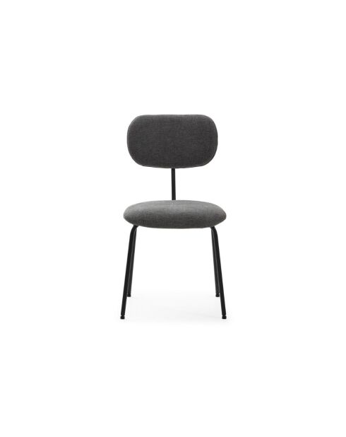 Ensemble de 4 chaises en tissu Fasano avec pieds en métal noir - 59 x 46 x 86 cm
