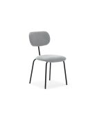 Ensemble de 4 chaises en tissu Fasano avec pieds en métal gris - 59 x 46 x 86 cm