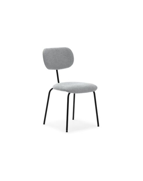 Ensemble de 4 chaises en tissu Fasano avec pieds en métal gris - 59 x 46 x 86 cm
