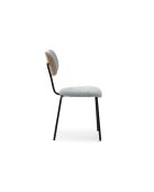 Ensemble de 4 chaises en tissu Fasano avec pieds en métal gris - 59 x 46 x 86 cm