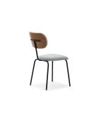 Ensemble de 4 chaises en tissu Fasano avec pieds en métal gris - 59 x 46 x 86 cm