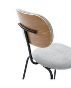 Ensemble de 4 chaises en tissu Fasano avec pieds en métal gris - 59 x 46 x 86 cm