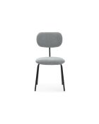 Ensemble de 4 chaises en tissu Fasano avec pieds en métal gris - 59 x 46 x 86 cm
