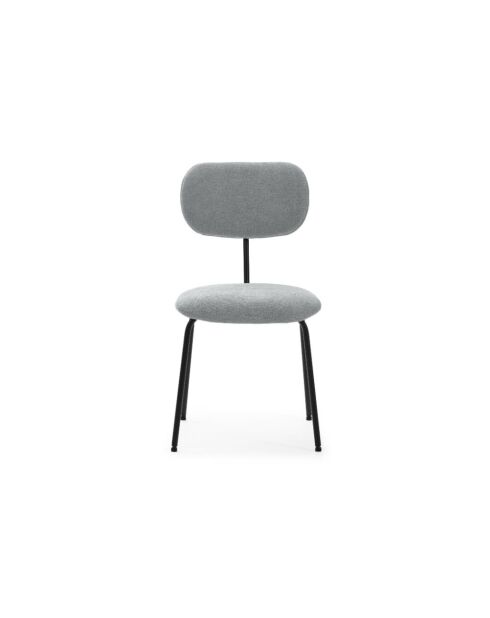 Ensemble de 4 chaises en tissu Fasano avec pieds en métal gris - 59 x 46 x 86 cm