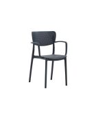Ensemble de 2 chaises Rapallo empilables pour une utilisation intérieure et extérieure anthracite - 54 x 53 x 82 cm