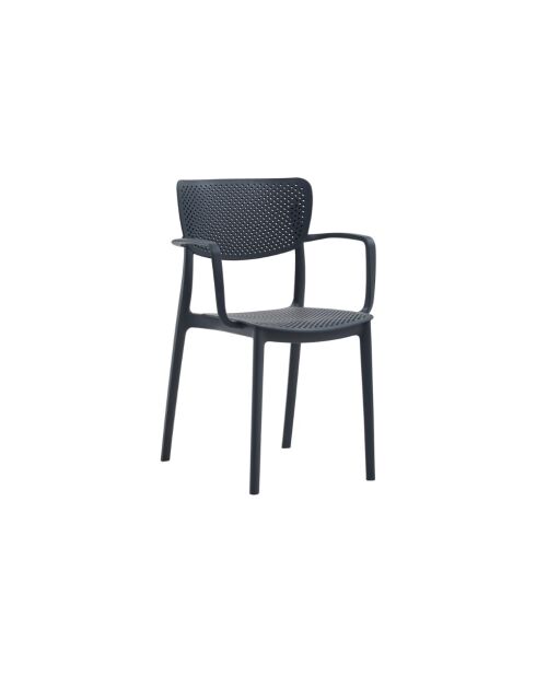 Ensemble de 2 chaises Rapallo empilables pour une utilisation intérieure et extérieure anthracite - 54 x 53 x 82 cm