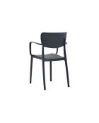 Ensemble de 2 chaises Rapallo empilables pour une utilisation intérieure et extérieure anthracite - 54 x 53 x 82 cm