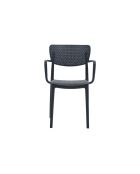 Ensemble de 2 chaises Rapallo empilables pour une utilisation intérieure et extérieure anthracite - 54 x 53 x 82 cm