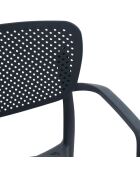 Ensemble de 2 chaises Rapallo empilables pour une utilisation intérieure et extérieure anthracite - 54 x 53 x 82 cm