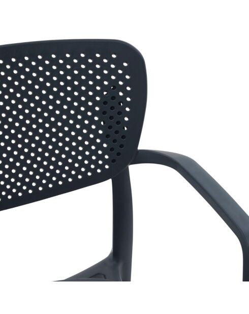 Ensemble de 2 chaises Rapallo empilables pour une utilisation intérieure et extérieure anthracite - 54 x 53 x 82 cm