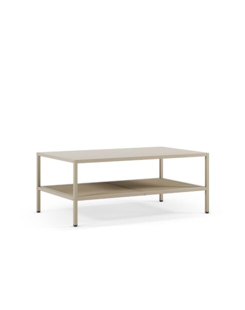 Table basse avec 2 étagères Veroli sable - 100 x 60 x 40 cm