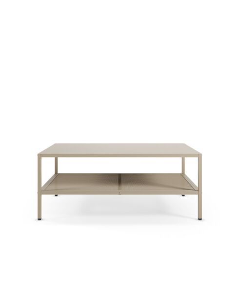 Table basse avec 2 étagères Veroli sable - 100 x 60 x 40 cm