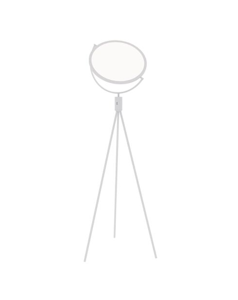 Lampadaire Lesina en métal avec diffuseur réglable blanc - 45 x 51 x 170 cm