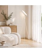 Lampadaire Lesina en métal avec diffuseur réglable blanc - 45 x 51 x 170 cm