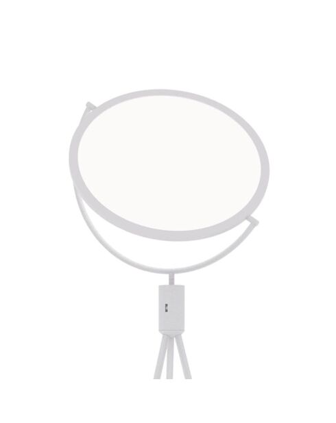 Lampadaire Lesina en métal avec diffuseur réglable blanc - 45 x 51 x 170 cm