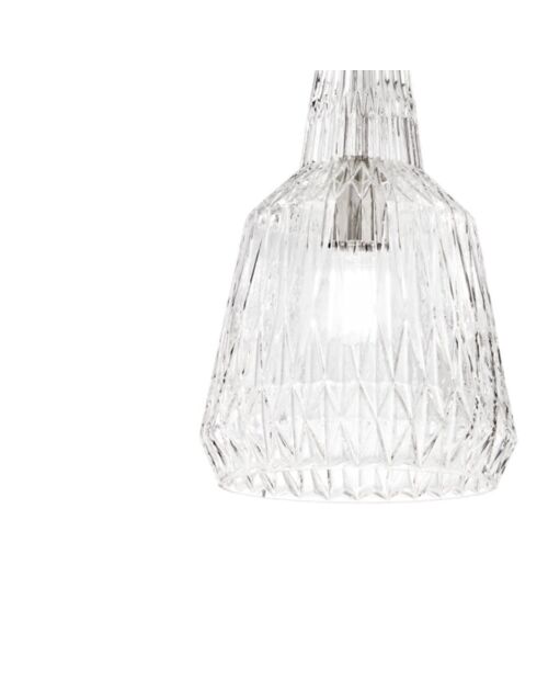 Suspension Acaya en cristal facetté transparent - 23 x 23 x 39 cm