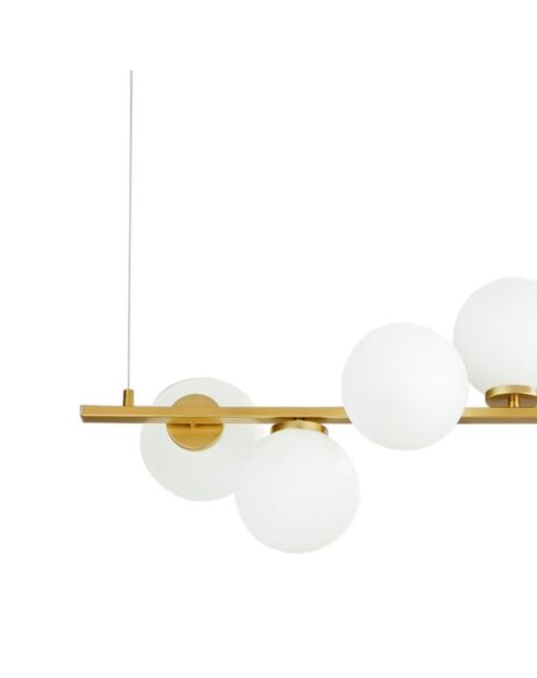 Suspension en métal Bordighera avec diffuseurs en verre doré - 120 x 32 x 32 cm