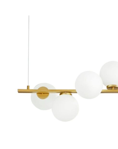 Suspension en métal Bordighera avec diffuseurs en verre doré - 120 x 32 x 32 cm