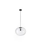 Suspension Melissa en métal avec diffuseurs en verre soufflé noir - 40 x 32,5 x 32,5 cm